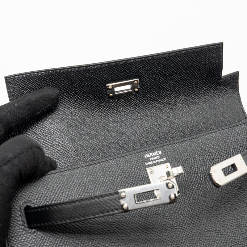Hermes Kelly 25 Epsom Black SHW Stamp W