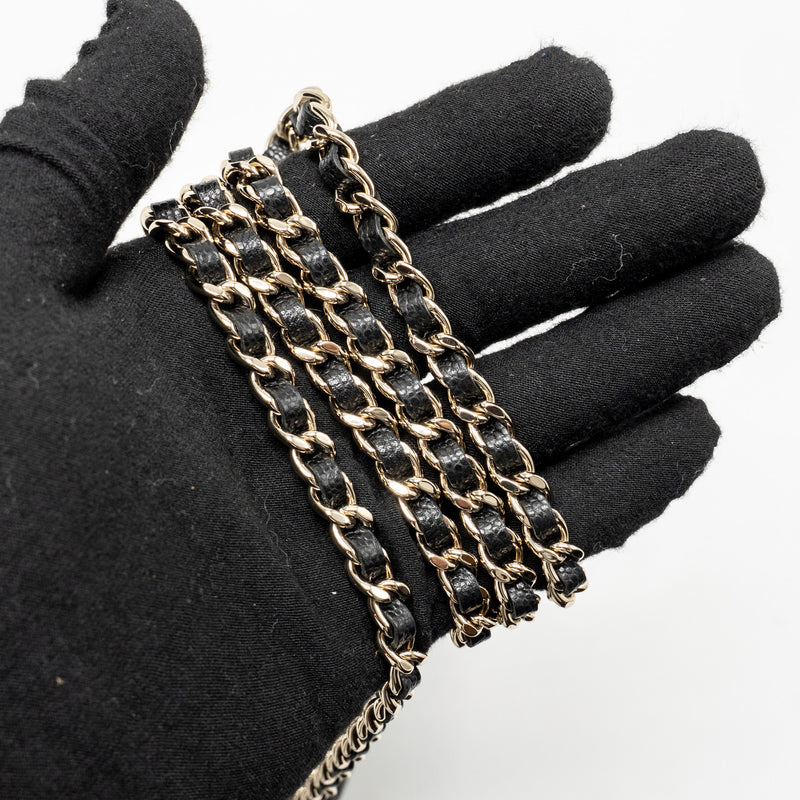 Chanel Quilted Hobo Bag with Chain Caviar Black LGHW (Microchip)