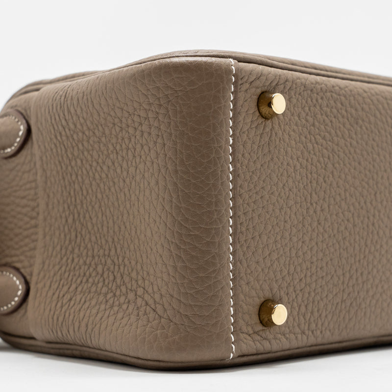 Hermes Mini Lindy Clemence Etoupe GHW Stamp B