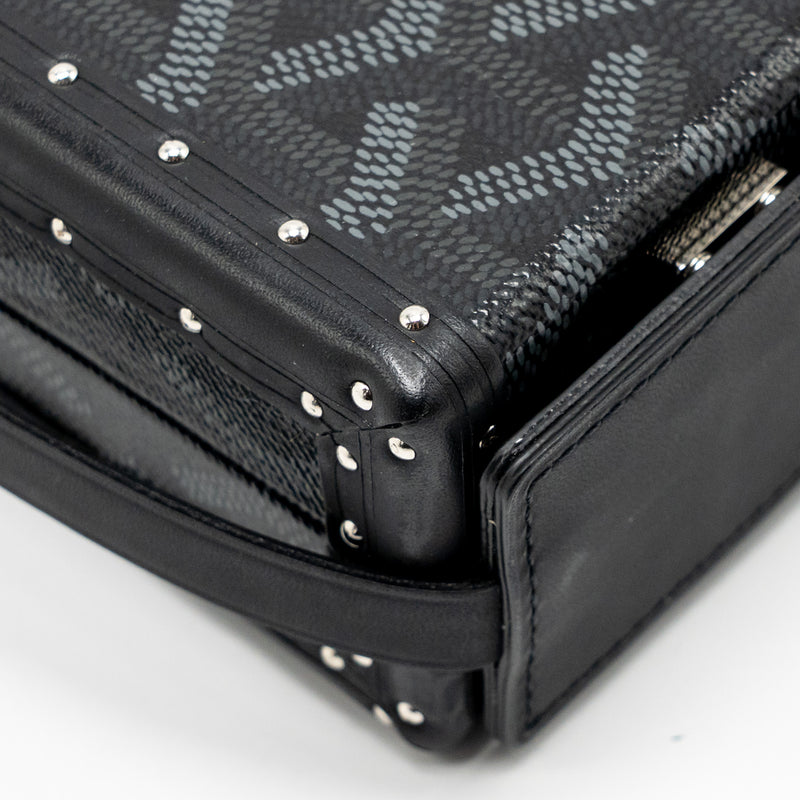 Goyard Minaudiere Trunk Bag Goyardine Canvas Black SHW