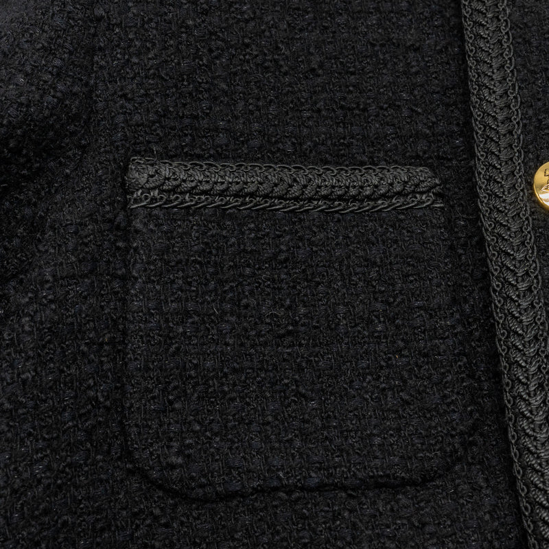 Celine Size 34 Chasseur Jacket Tweed Black