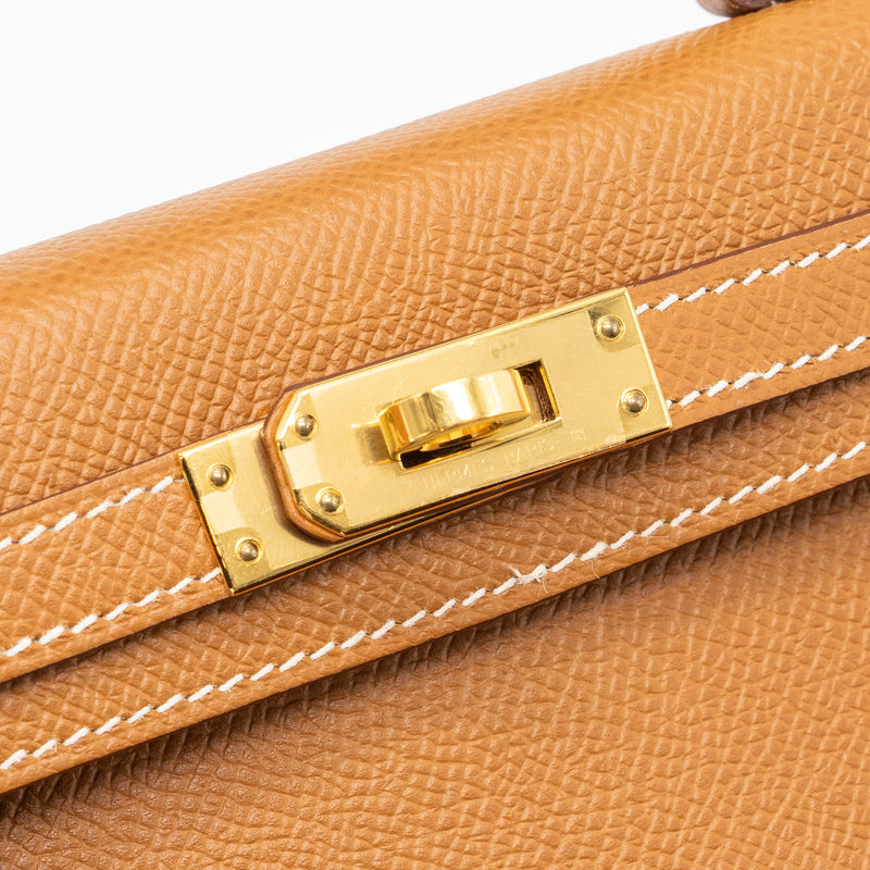 Hermes mini kelly II epsom gold GHW stamp Y