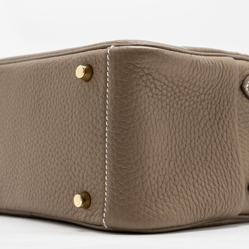 Hermes Mini Lindy Clemence Etoupe GHW Stamp B