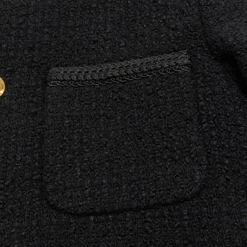 Celine Size 34 Chasseur Jacket Tweed Black
