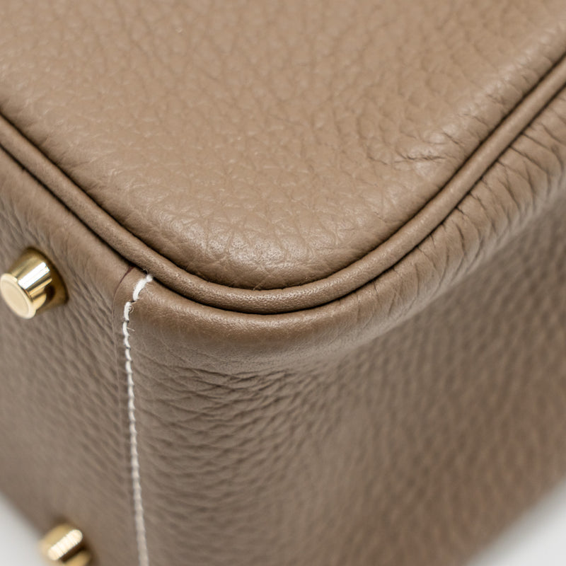 Hermes Mini Lindy Clemence Etoupe GHW Stamp B