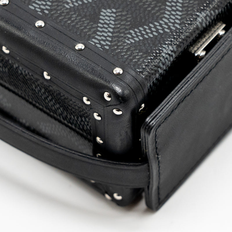Goyard Minaudiere Trunk Bag Goyardine Canvas Black SHW