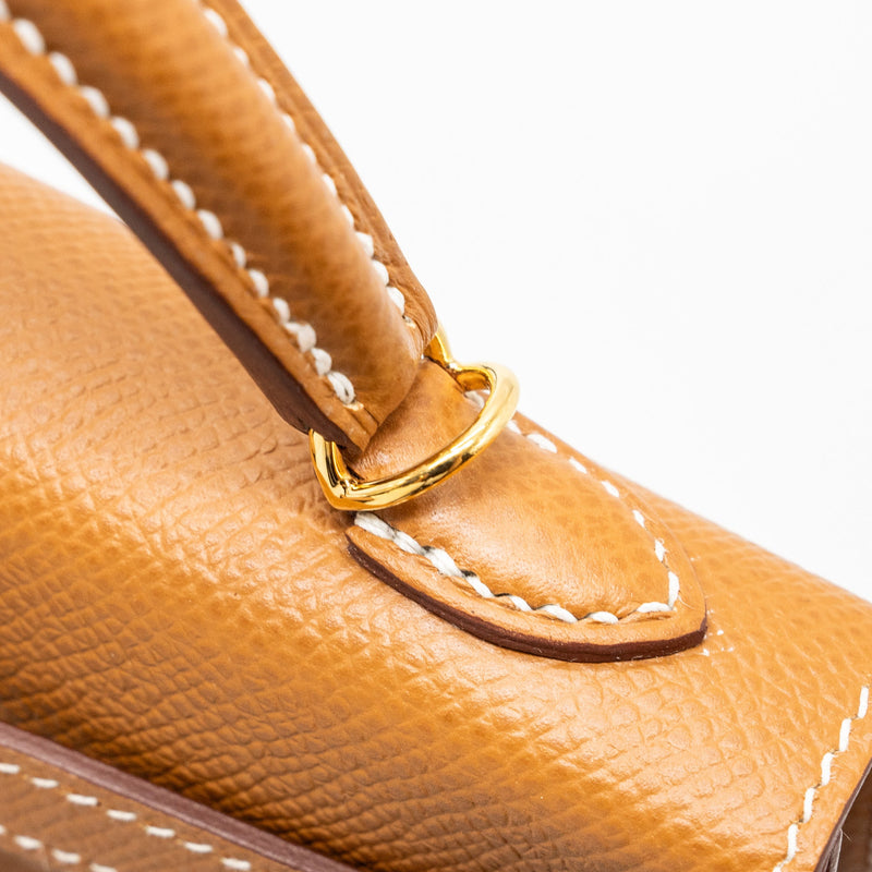 Hermes mini kelly II epsom gold GHW stamp Y