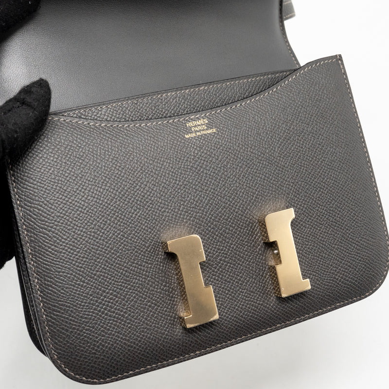 Hermes mini constance epsom graphite LGHW stamp B