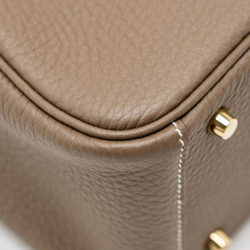 Hermes Mini Lindy Clemence Etoupe GHW Stamp B