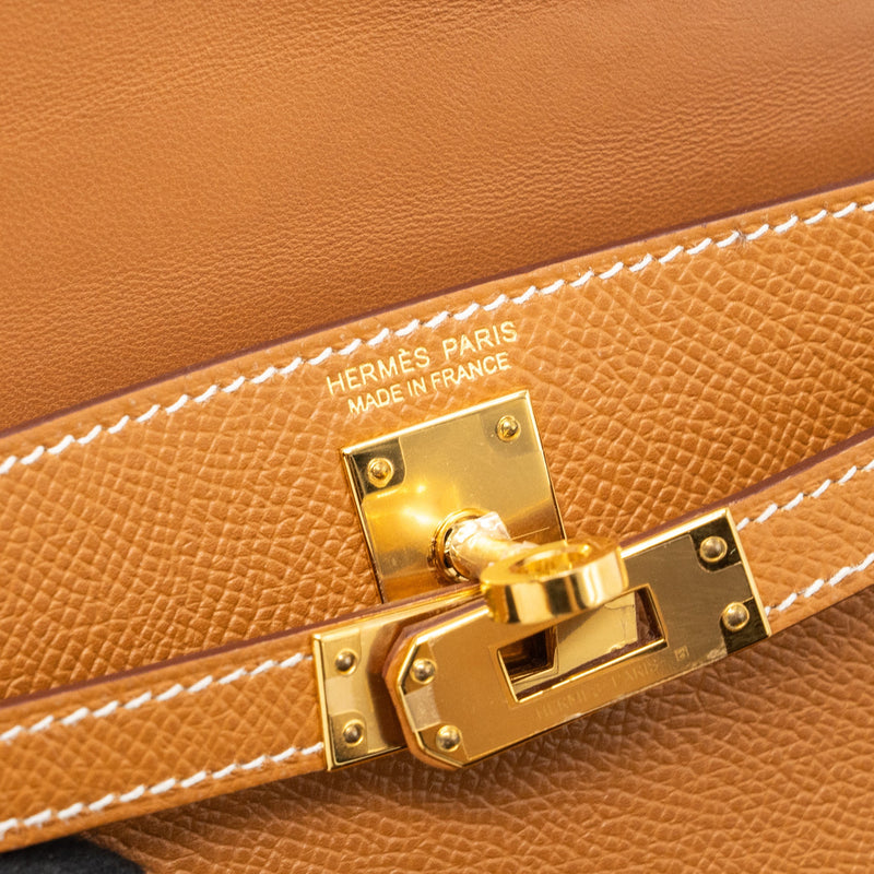 Hermes mini kelly II epsom gold GHW stamp Y