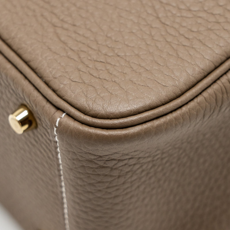 Hermes Mini Lindy Clemence Etoupe GHW Stamp B