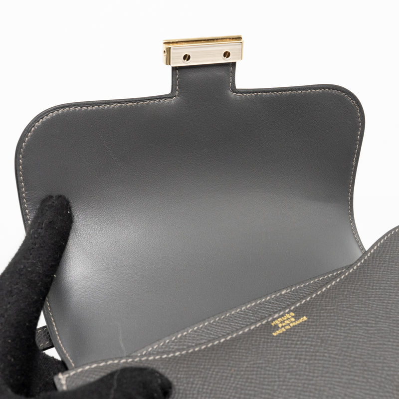 Hermes mini constance epsom graphite LGHW stamp B