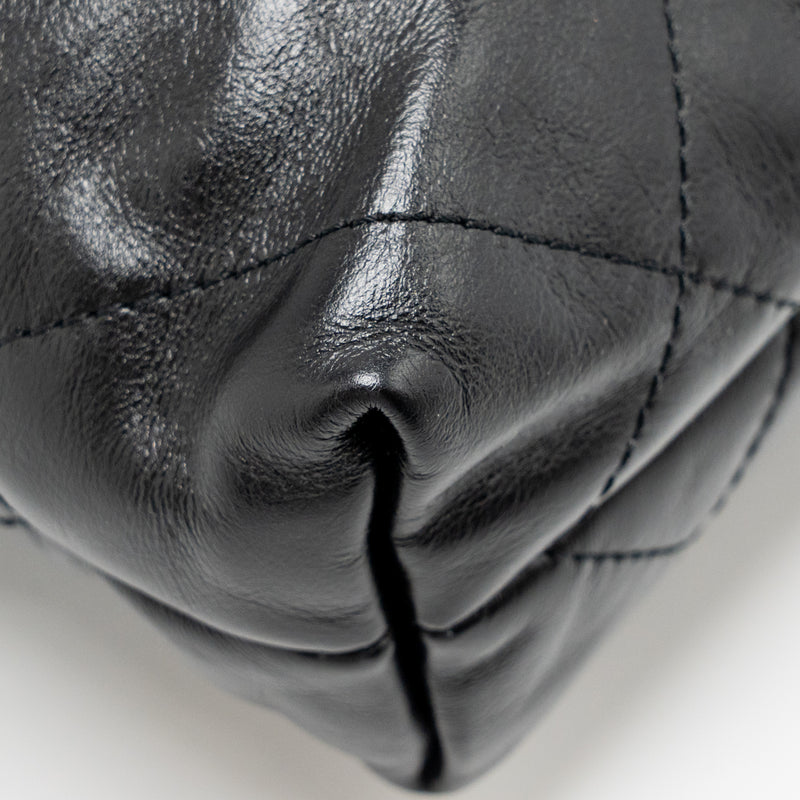 Chanel Mini 22 Bag Shiny Calfskin Black GHW (microchip)