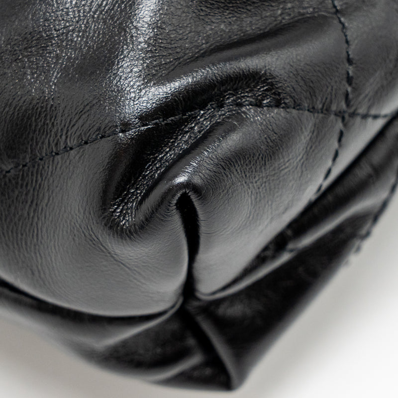 Chanel Mini 22 Bag Shiny Calfskin Black GHW (microchip)