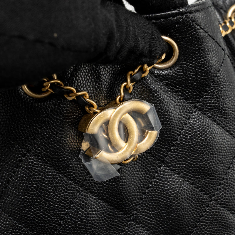 Chanel Small 25 Handbag Grained Calfskin Black GHW (Microchip)