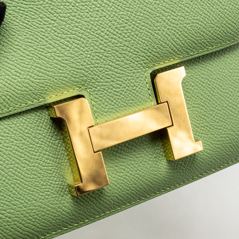 Hermes Mini Constance Epsom Vert Criquet GHW Stamp Y