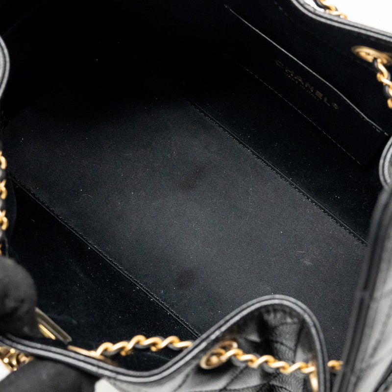 Chanel Small 25 Handbag Grained Calfskin Black GHW (Microchip)