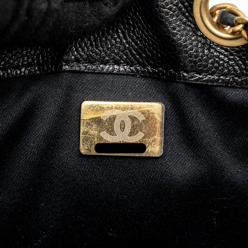 Chanel Small 25 Handbag Grained Calfskin Black GHW (Microchip)