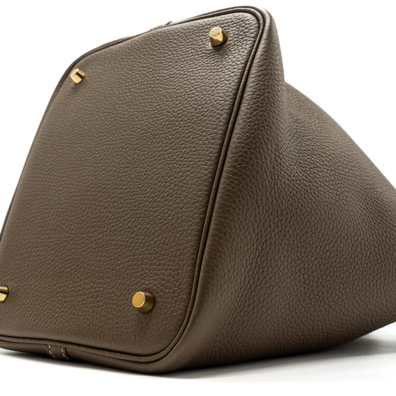 Hermes Picotin 22 Clemence Etoupe GHW Stamp Y