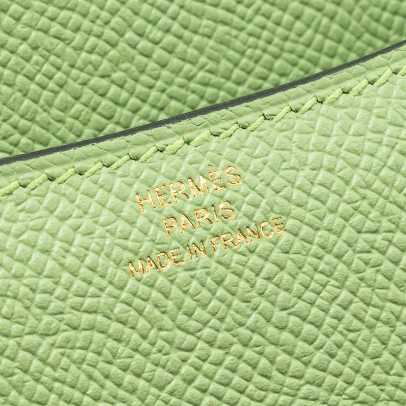 Hermes Mini Constance Epsom Vert Criquet GHW Stamp Y