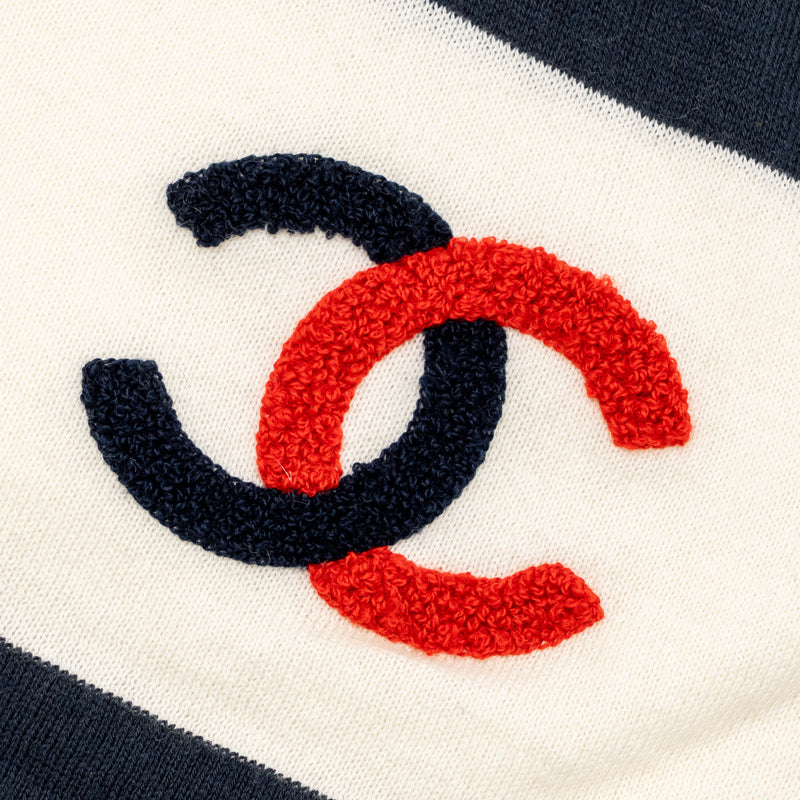 Chanel CC Scarf Cotton/Cashmere White/Blue/Red