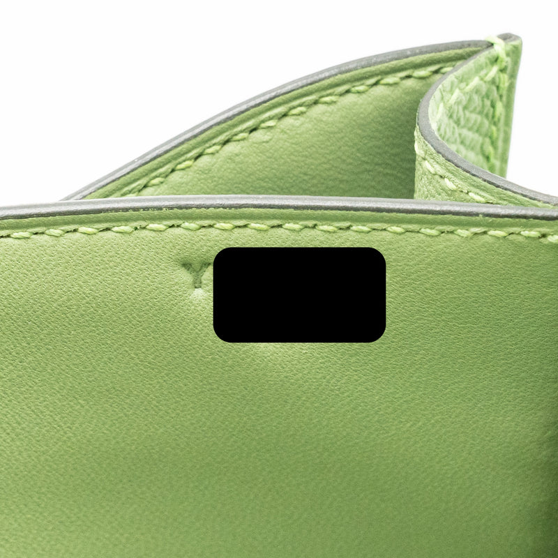 Hermes Mini Constance Epsom Vert Criquet GHW Stamp Y