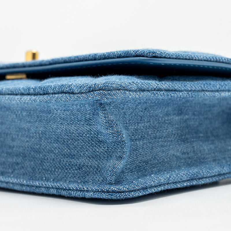 Chanel Pearl Crush Wallet on Chain Denim Blue GHW (Microchip)