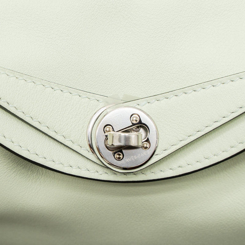 Hermes Mini Lindy Swift Vert Fizz SHW Stamp U