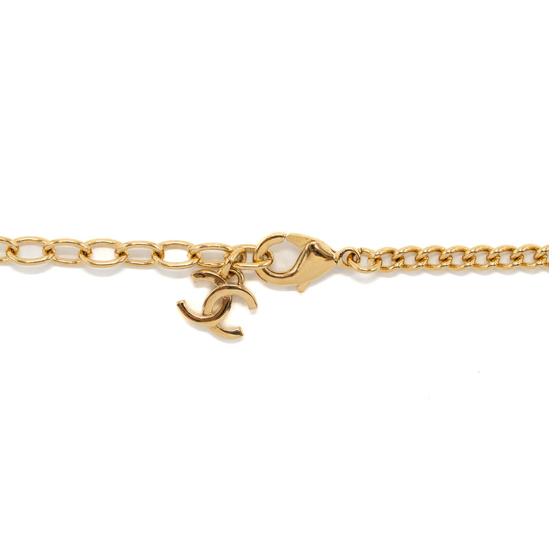 Chanel Giant CC Logo Necklace Gold Tone