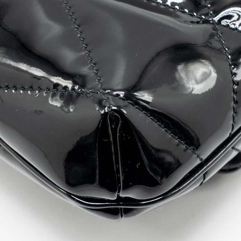 Saint Laurent/YSL LE 5 A 7 Quilted Shoulder Bag Patent Black GHW