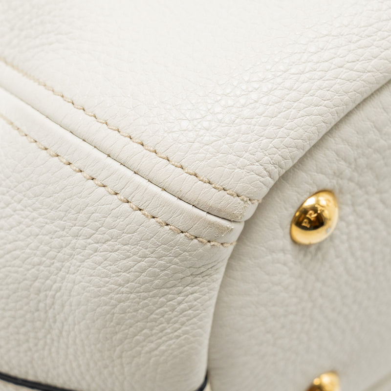 Prada Vitello Daino Bag Leather White GHW