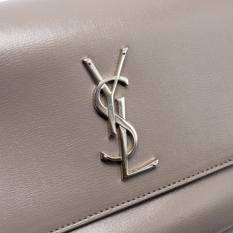 SAINT LAURENT / YSL Medium Sunset Bag Calfskin Grey SHW