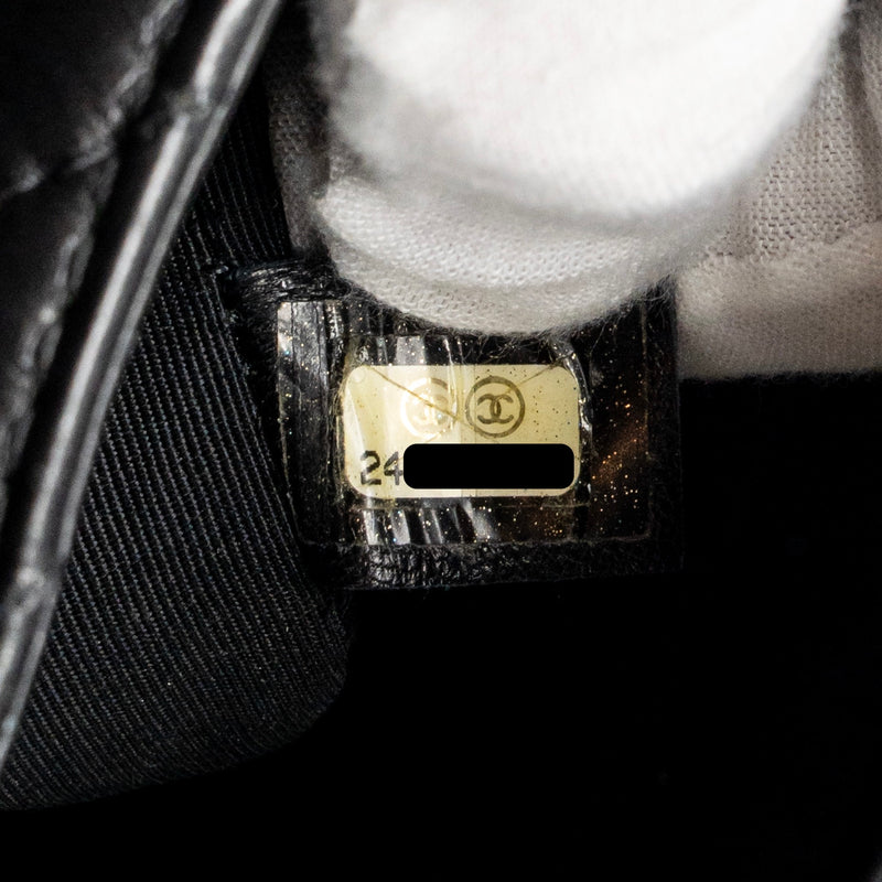 Chanel Chevron Frame Quilted Backpack Aged Calfskin Black GHW