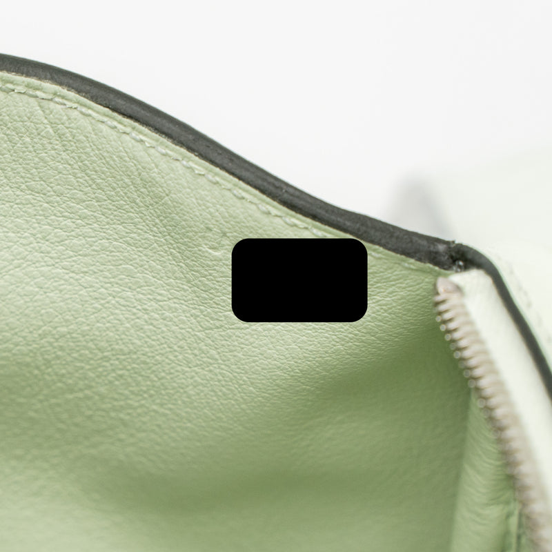 Hermes Mini Lindy Swift Vert Fizz SHW Stamp U