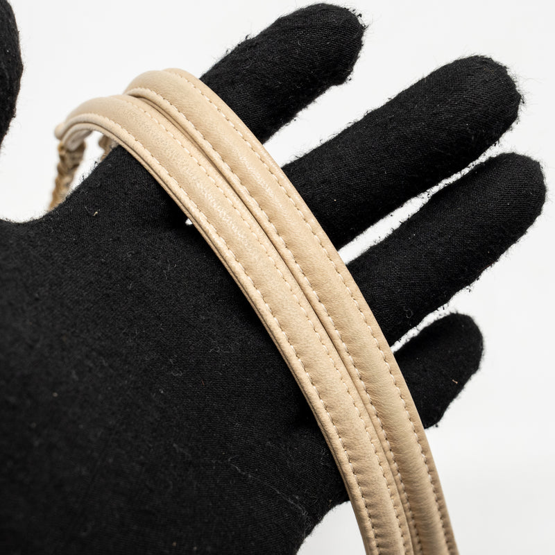 Chanel Elegant CC Tote Quilted Lambskin Beige/Black GHW