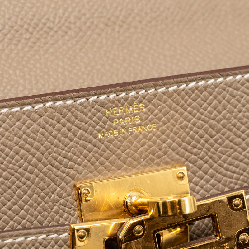 Hermes Kelly to Go Epsom Etoupe GHW Stamp B
