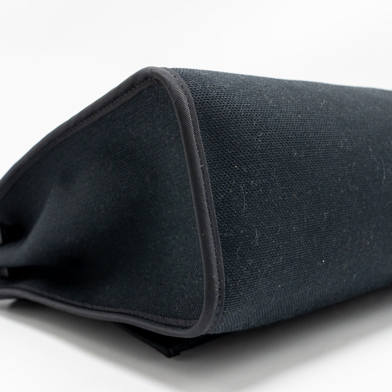 Hermes Herbag 31 zip bag canvas/ hunter leather black SHW stamp Y