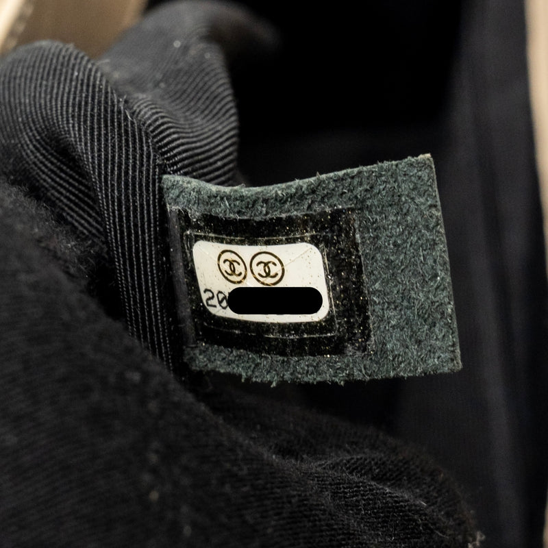 Chanel Elegant CC Tote Quilted Lambskin Beige/Black GHW