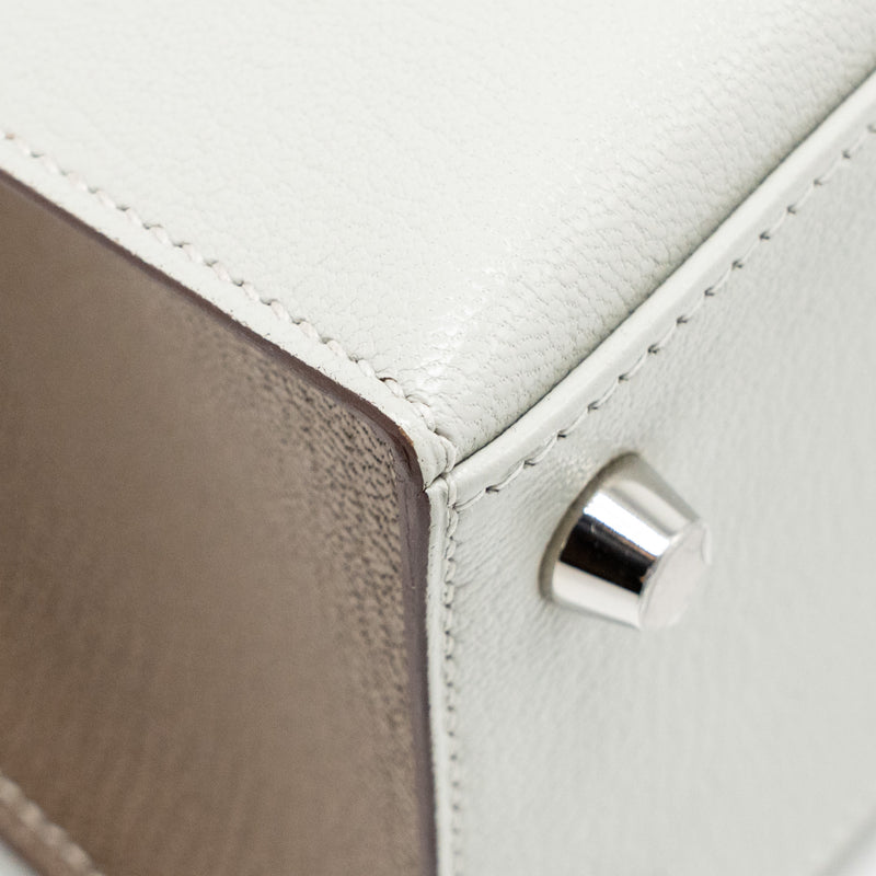 Hermes Kelly 25 Special Order Chèvre Mysore Gris Perle/Etoupe Brushed SHW Stamp Z