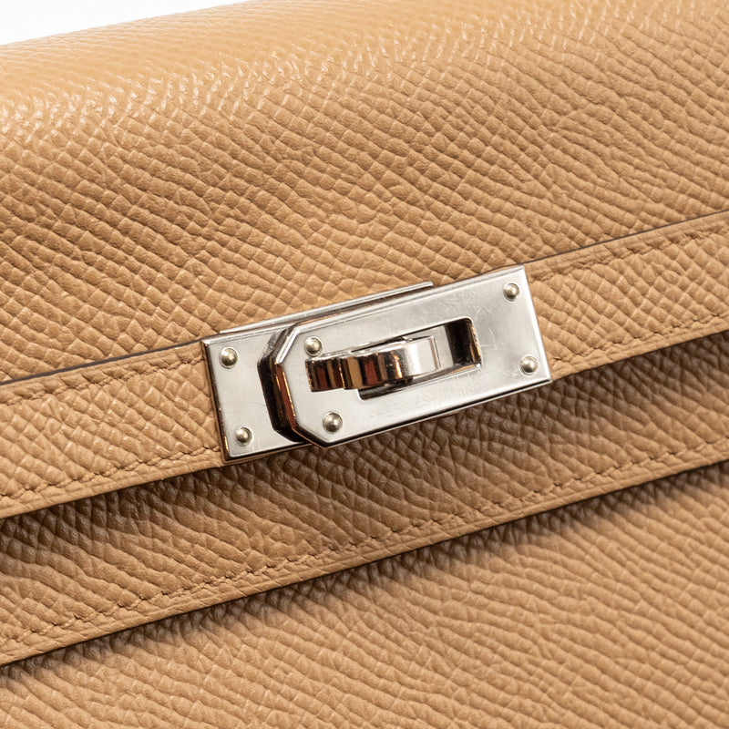 Hermes Kelly to Go Epsom Chai/Mauve Sylvester SHW Stamp U