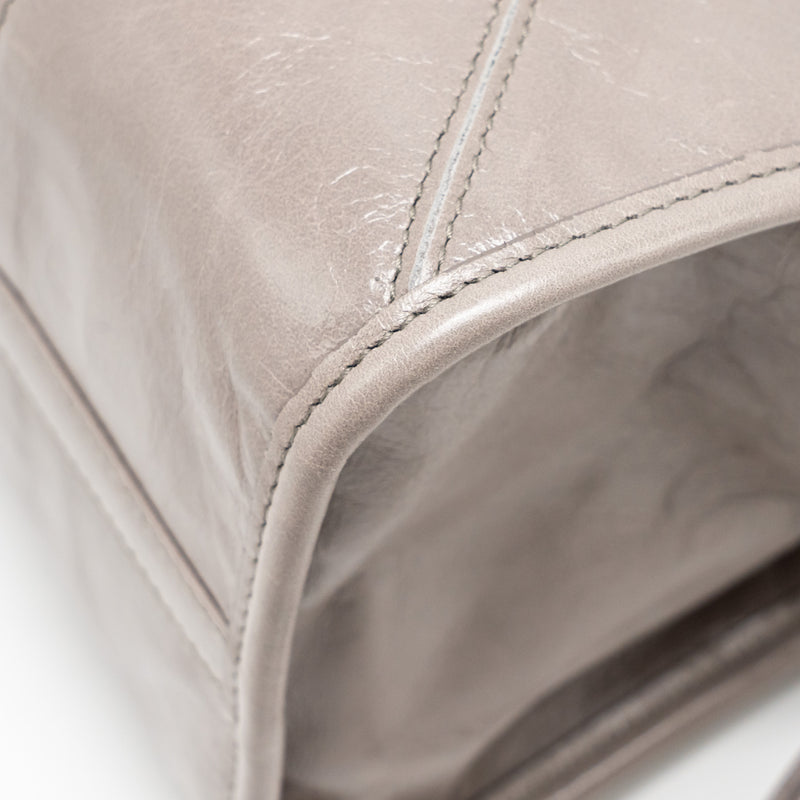 Prada Bonnie Large Handbag Calfskin Grey GHW