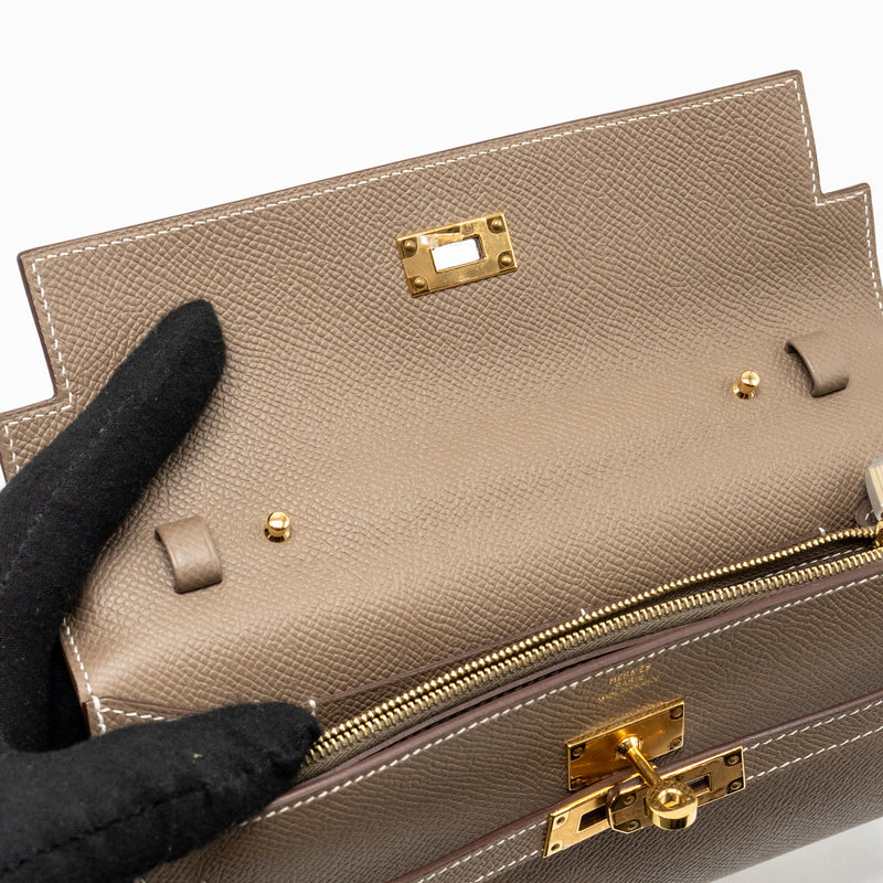 Hermes Kelly to Go Epsom Etoupe GHW Stamp B