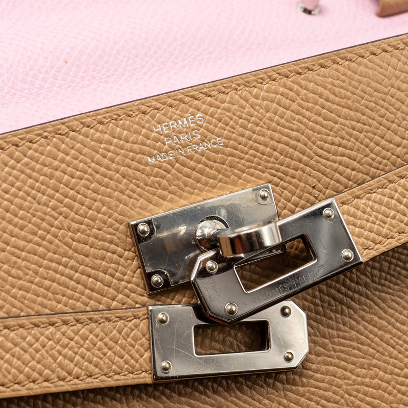 Hermes Kelly to Go Epsom Chai/Mauve Sylvester SHW Stamp U