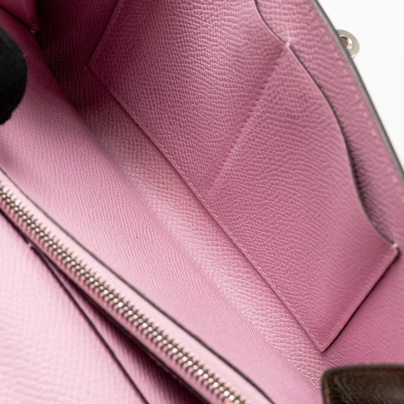 Hermes Kelly to Go Epsom Chai/Mauve Sylvester SHW Stamp U