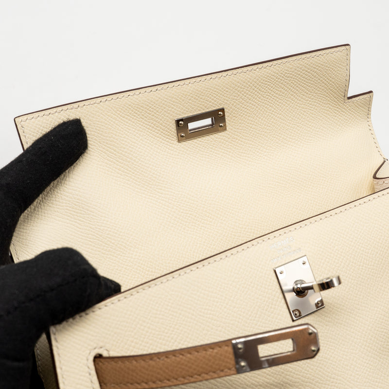 Hermes Kelly 25 Epsom Nata/Chai/Gris Meyer SHW Stamp U