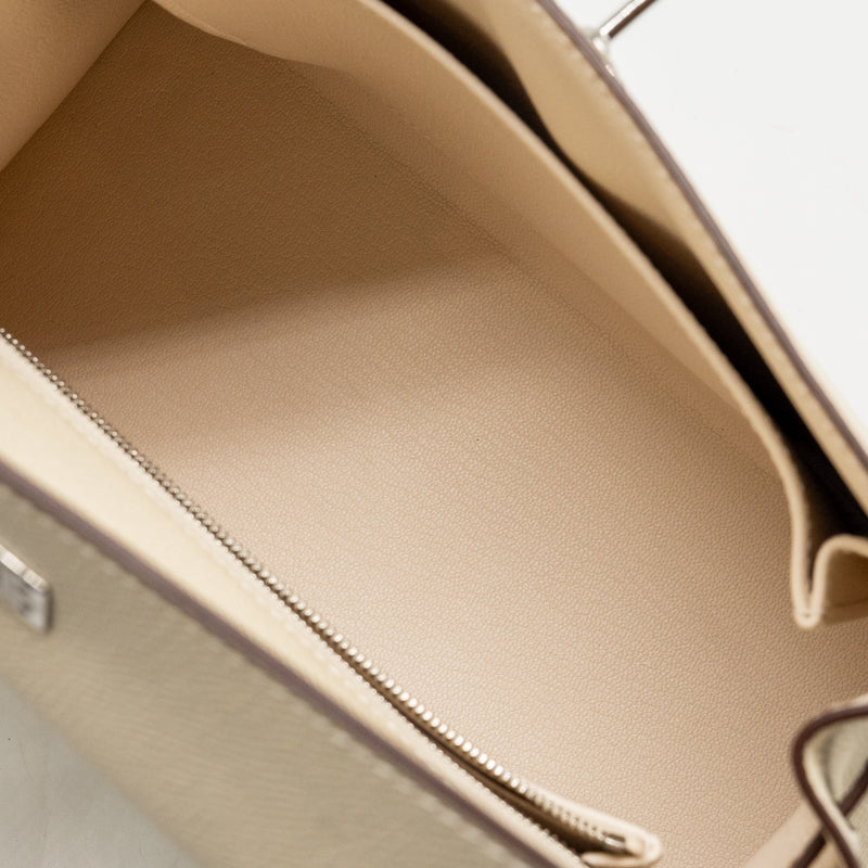 Hermes Kelly 25 Epsom Nata/Chai/Gris Meyer SHW Stamp U