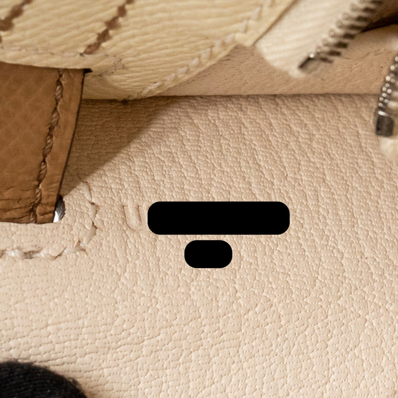 Hermes Kelly 25 Epsom Nata/Chai/Gris Meyer SHW Stamp U