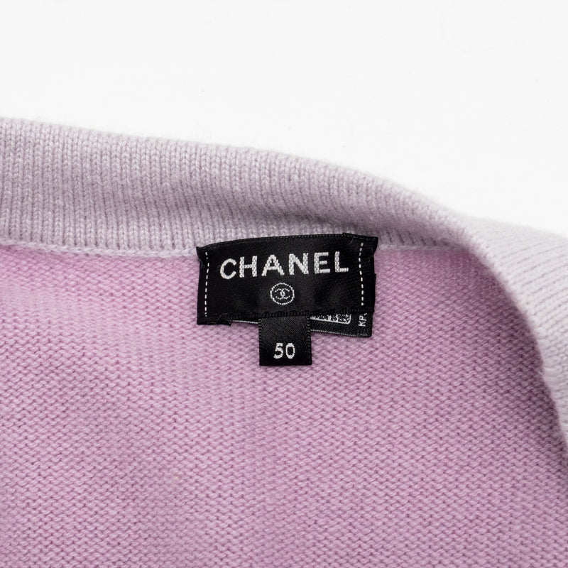 Chanel size 50 cardigan cashmere light purple