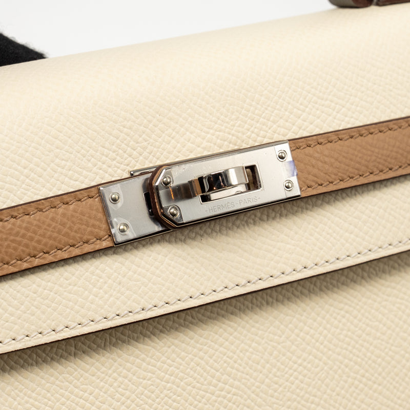 Hermes Kelly 25 Epsom Nata/Chai/Gris Meyer SHW Stamp U
