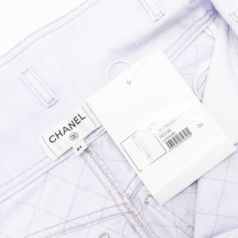 Chanel Size 34 20C Denim Jeans Cotton/Polyester Lavender